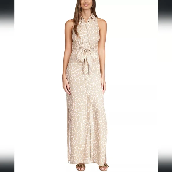 michael kors linen dress Floral Print Linen Blend Mini Dress